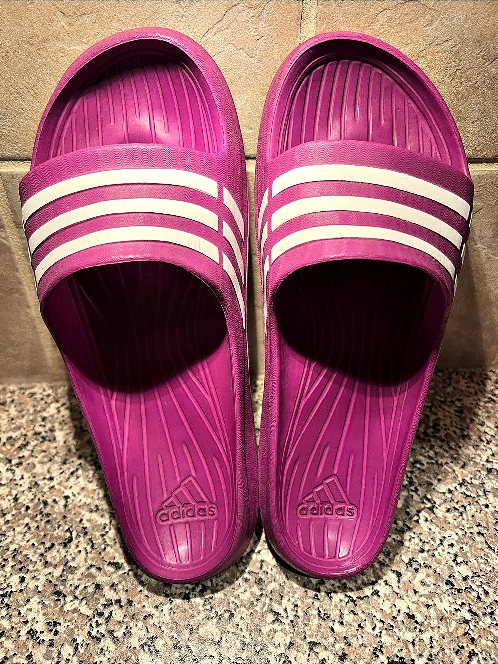 Womens Adidas Slides Sandals in Purple